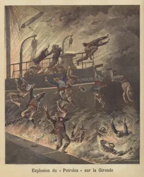 Explosion an Bord des Öltankers Petrolea auf der Gironde